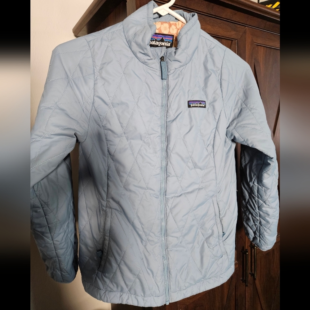 Patagonia Girls L Sky Blue Down Jacket